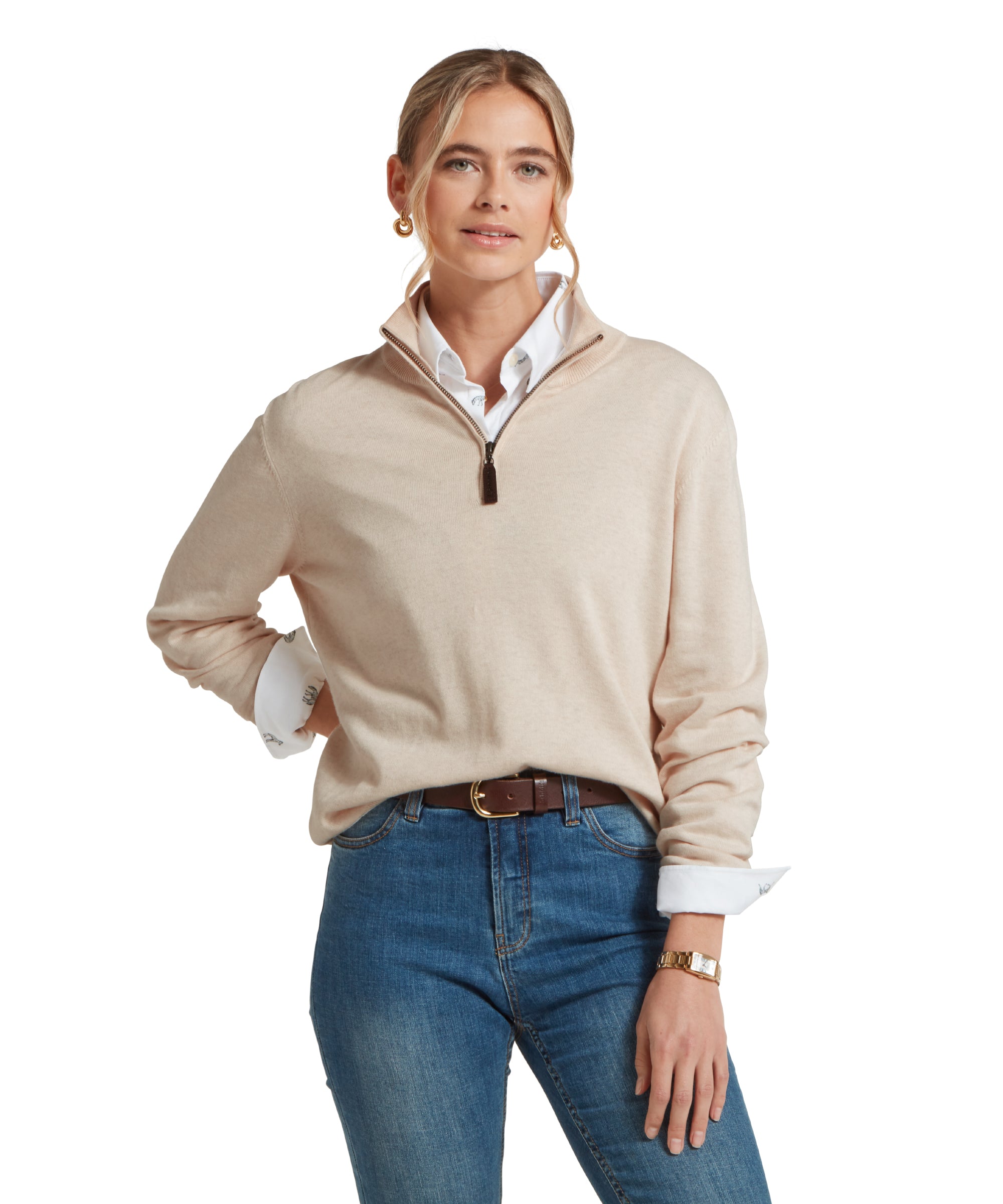 An image of the Schoffel Polperro Pima Cotton 1/4 Zip