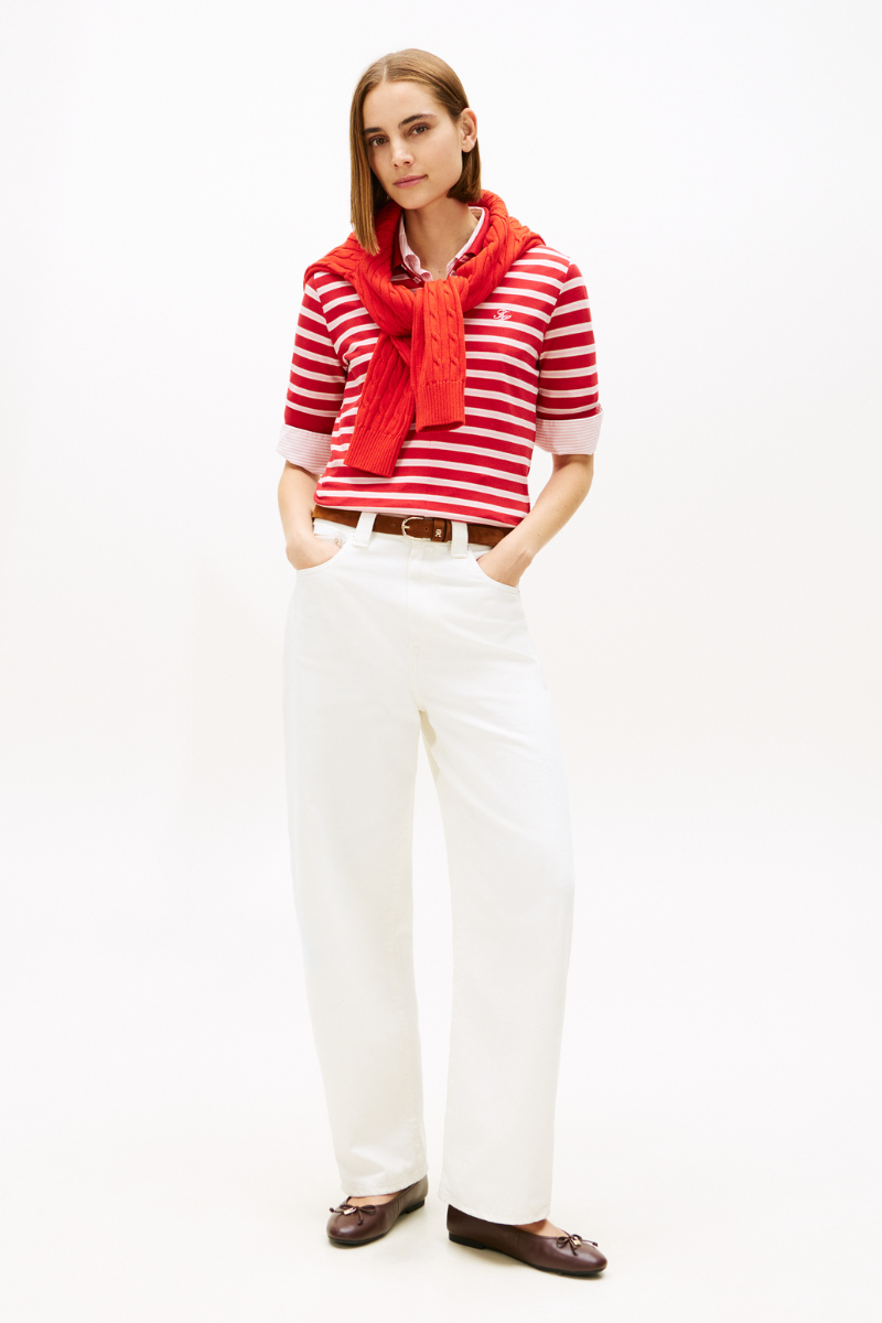 An image of the Tommy Hilfiger Script Lyocell Zip Polo