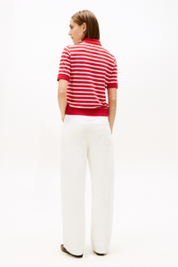 An image of the Tommy Hilfiger Script Lyocell Zip Polo