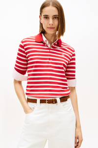 An image of the Tommy Hilfiger Script Lyocell Zip Polo