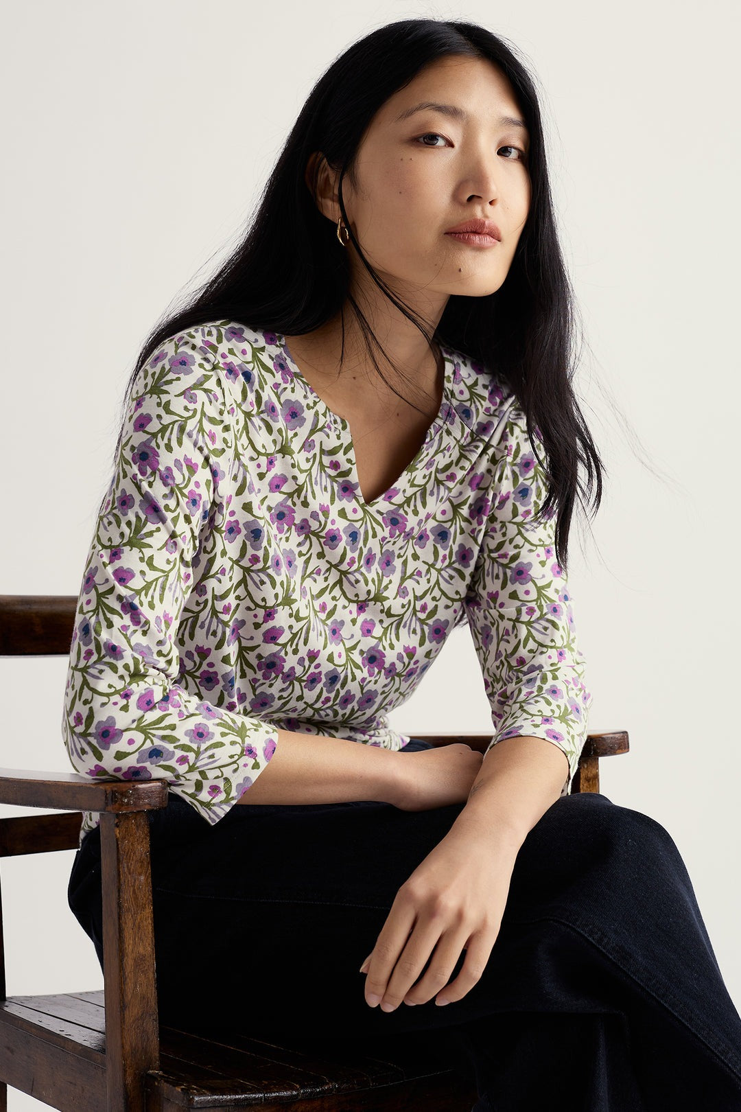 An image of the Seasalt 3/4 Kellow Top