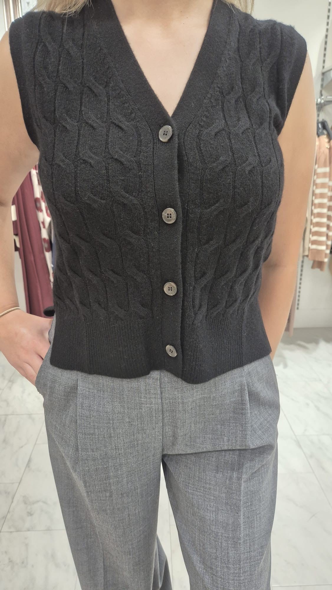 An image of the Marella Silvana Knitted Waistcoat