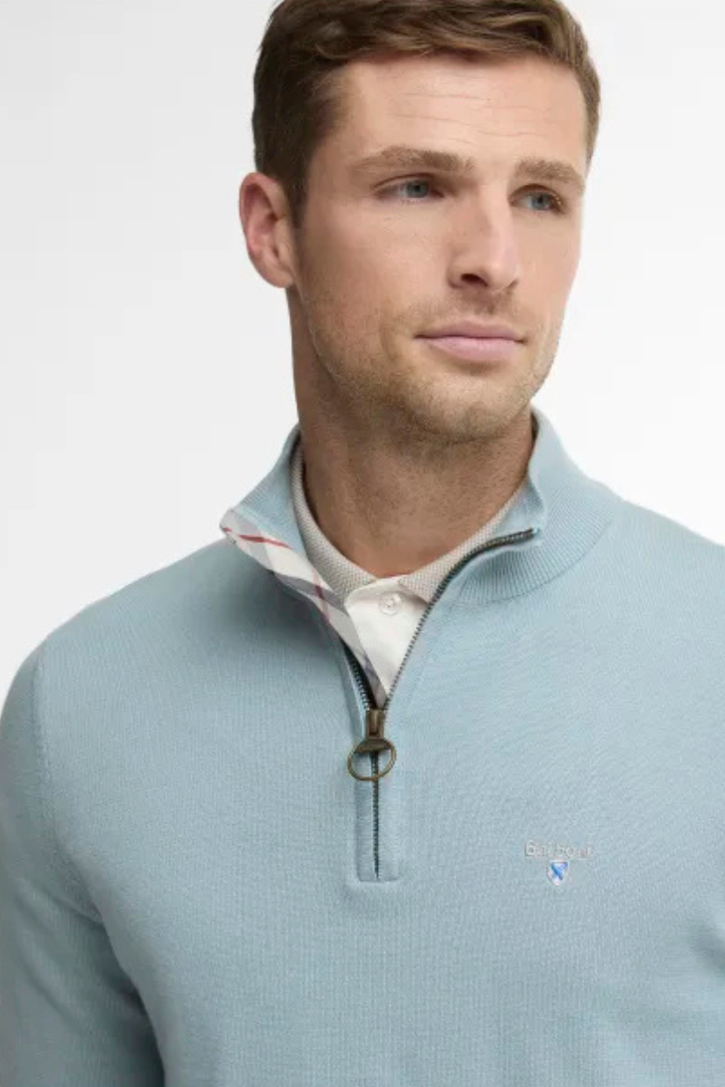 An image of the Barbour Lingwood Compact Cotton Half Zip Sweater