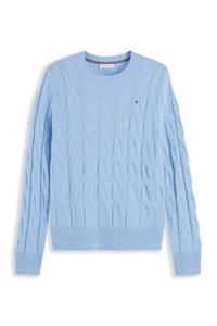Soft Wool Cable Knit Crew Neck Jumper