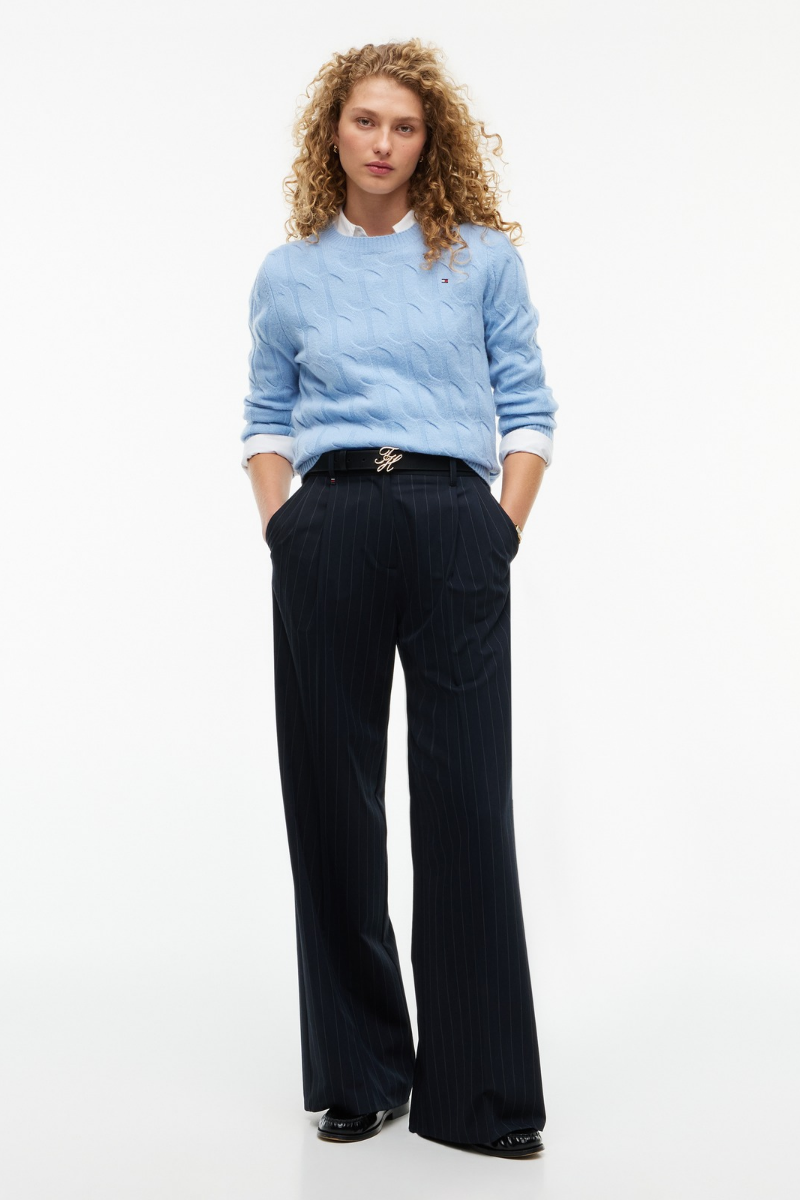 Soft Wool Cable Knit Crew Neck Jumper