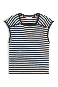 Gold Button Square Neck Top