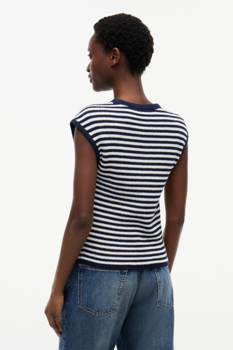 Gold Button Square Neck Top
