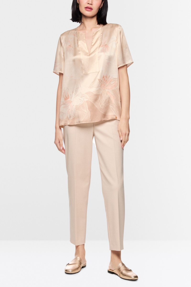An image of the Marc Cain Short-sleeved Pure Silk Blouse