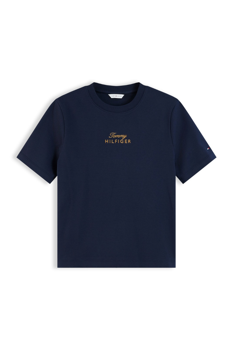 Logo Embroidery Crew Neck T-Shirt