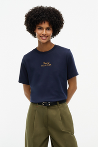 Logo Embroidery Crew Neck T-Shirt