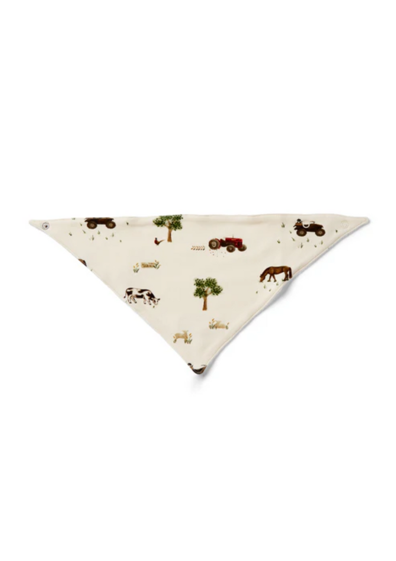 An image of the Eleanor Charles The Farm Print Bib