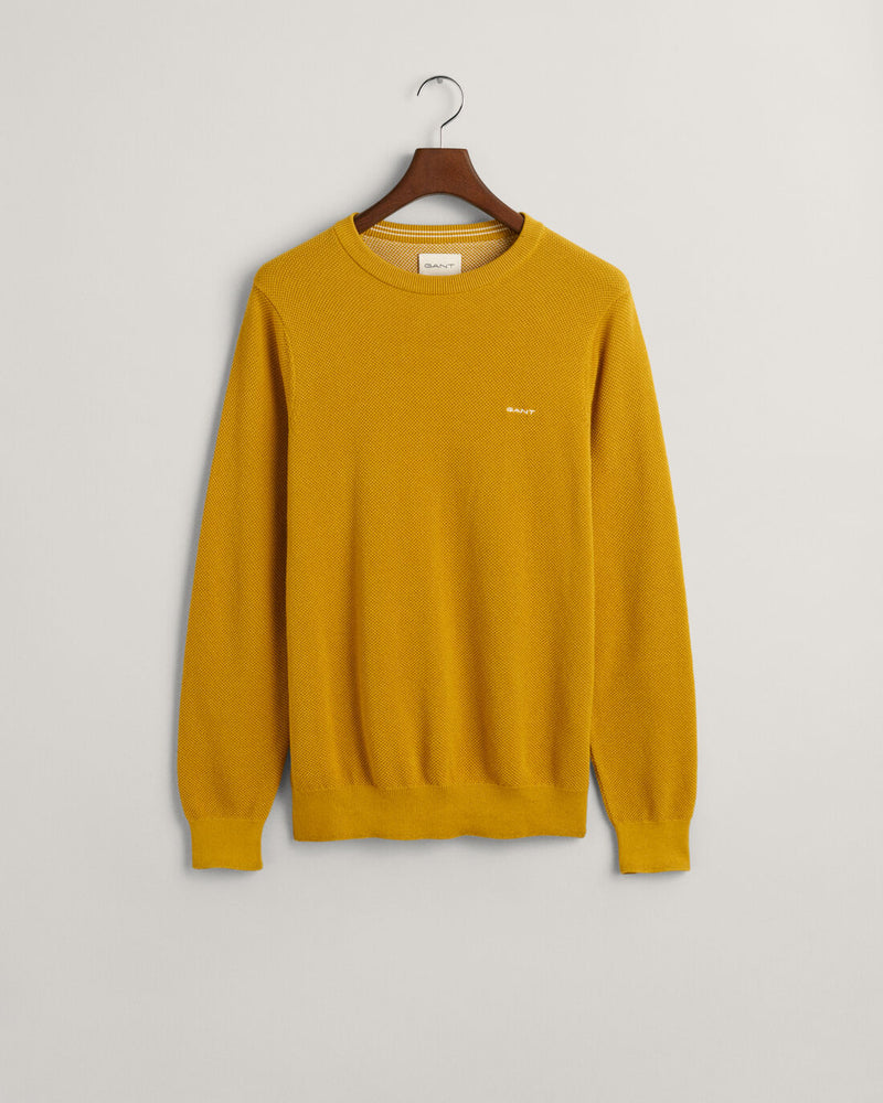 Cotton Pique Crew Neck