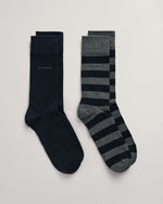 An image of the Gant Barstripe And Solid Sock 2 Pack