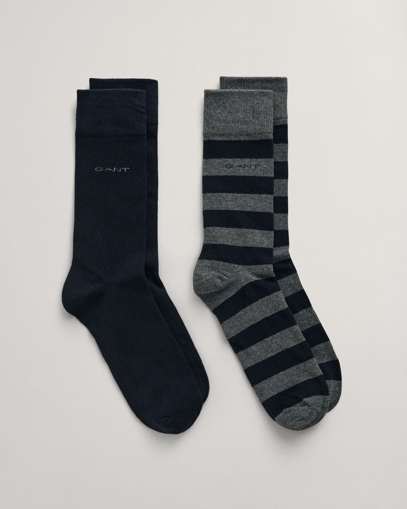 An image of the Gant Barstripe And Solid Sock 2 Pack