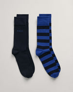 An image of the Gant Barstripe And Solid Sock 2 Pack
