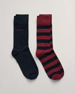An image of the Gant Barstripe And Solid Sock 2 Pack