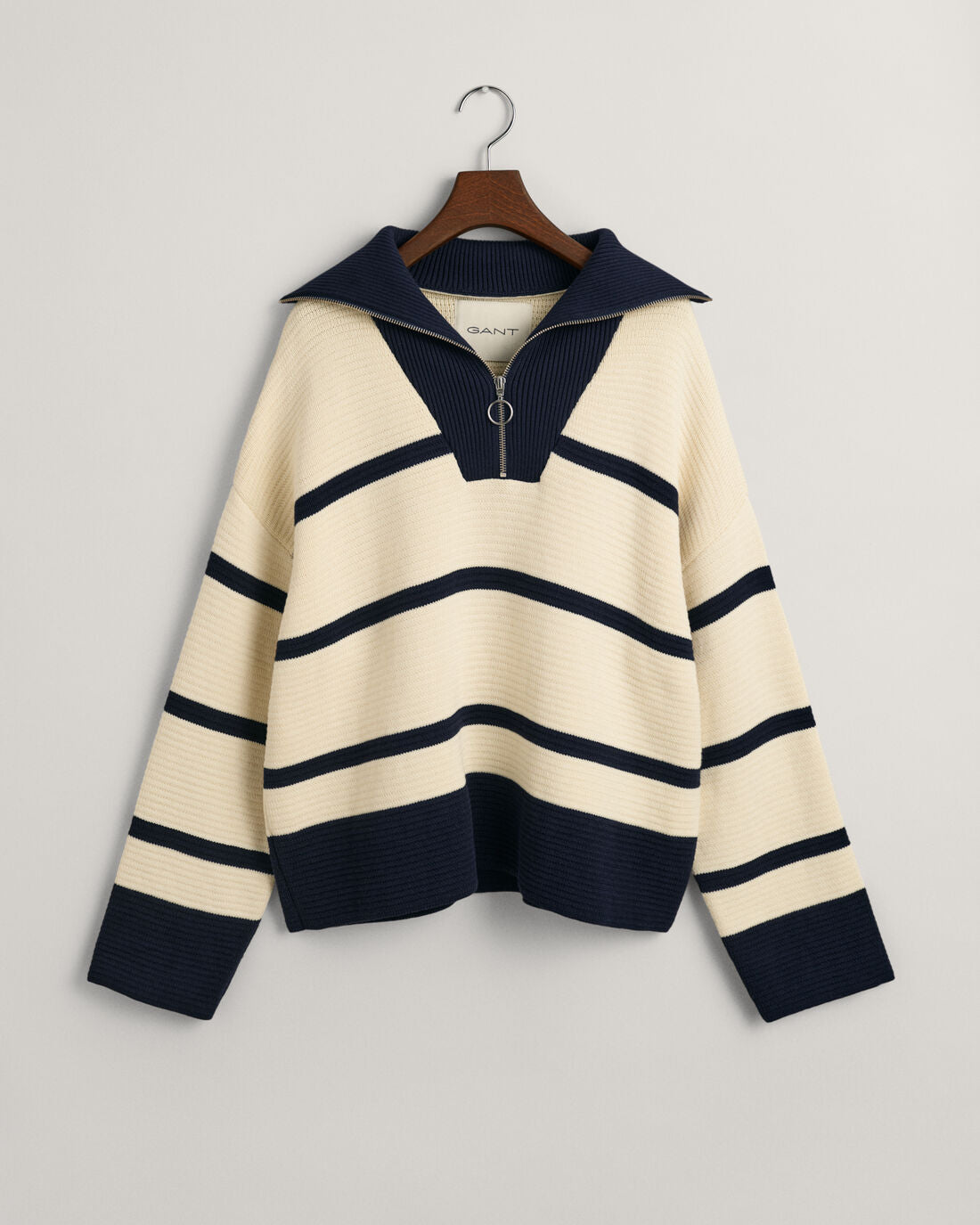 An image of the Gant Stripe 1/2 Zip Jumper