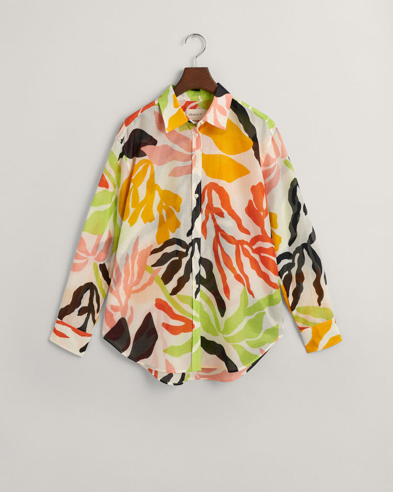 An image of the Gant Palm Print Cotton Silk Shirt
