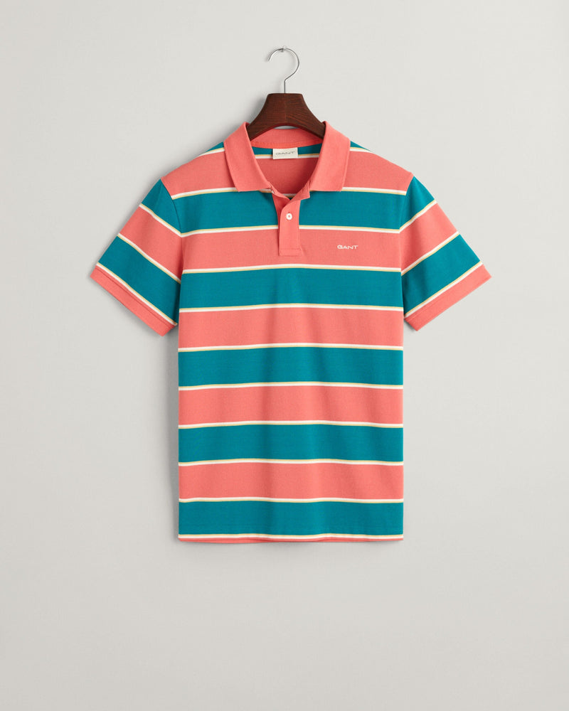 An image of the Gant Stripe Pique Polo