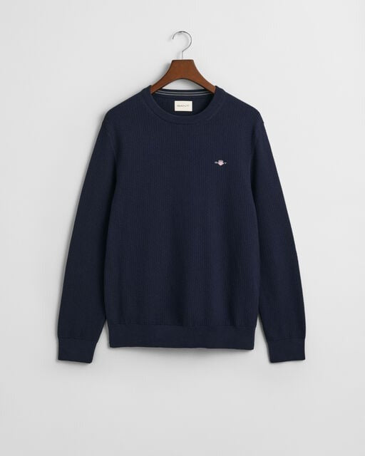 An image of the Gant Micro Textured Crew Neck Sweater