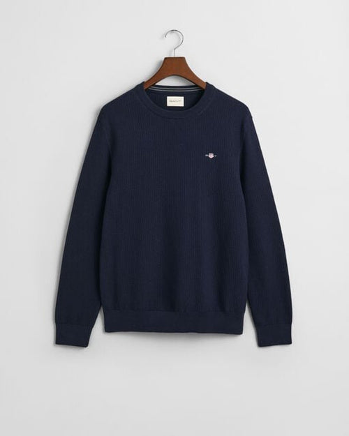 An image of the Gant Micro Textured Crew Neck Sweater