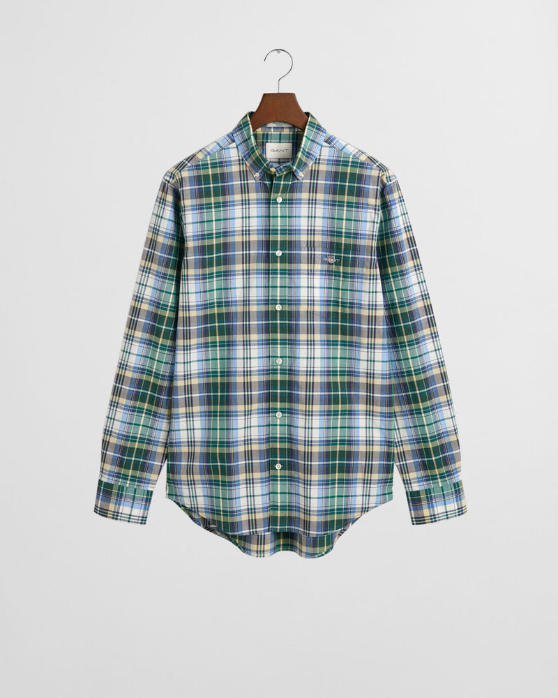 An image of the Gant Regular Fit Poplin Tartan Check Shirt