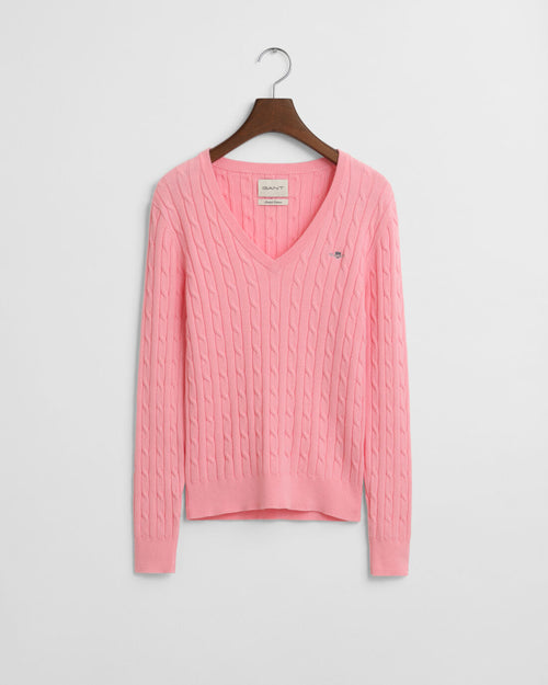 An image of the Gant Stretch Cotton Cable V-Neck