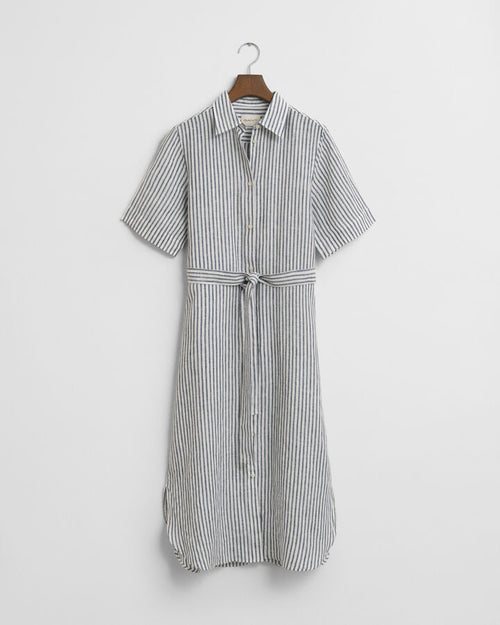 An image of the Gant Linen Striped Shirt Dress