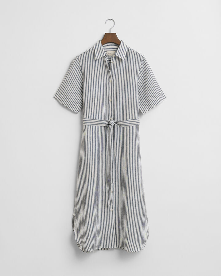 An image of the Gant Linen Striped Shirt Dress