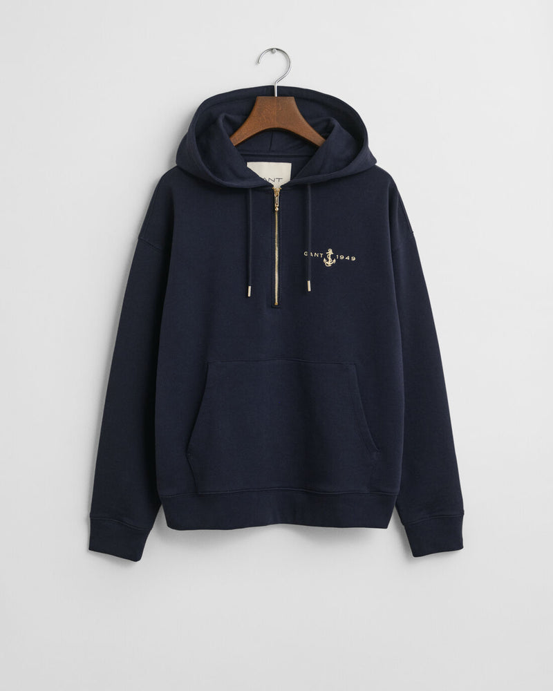 An image of the Gant Half Zip Anchor Hoodie