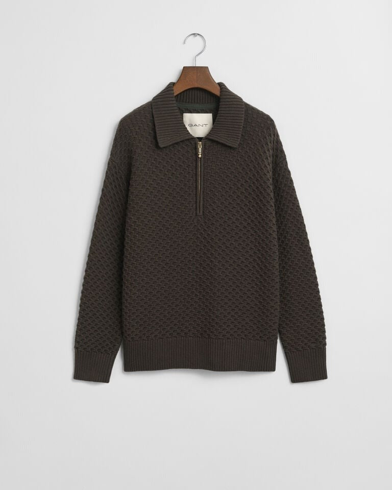 An image of the Gant Cotton Texture Half Zip