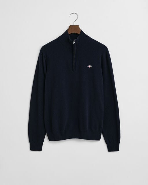 An image of the Gant Superfine Lambswool Half Zip Sweater