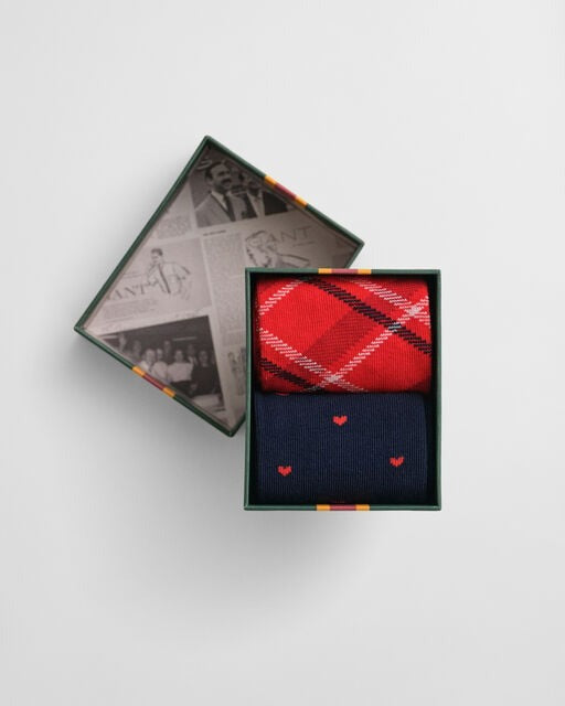 An image of the Gant Check And Heart Socks 2-Pack