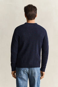 Wool Blend Mouline Crew Neck