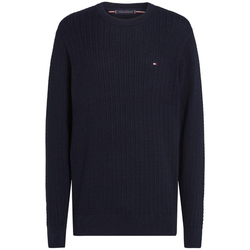 An image of the Tommy Hilfiger Herringbone Knit Crew Neck Jumper