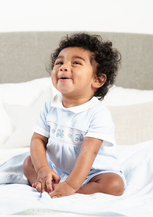An image of the Dandelion Trains Smock Cotton Romper