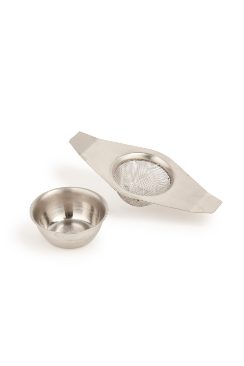 An image of the La Cafetière Double Handled Tea Strainer Stainless Steel