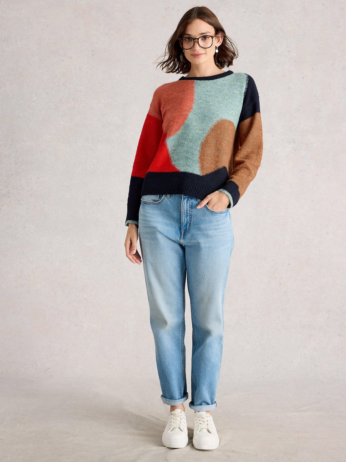 An image of the White Stuff Freya Abstract Jumper