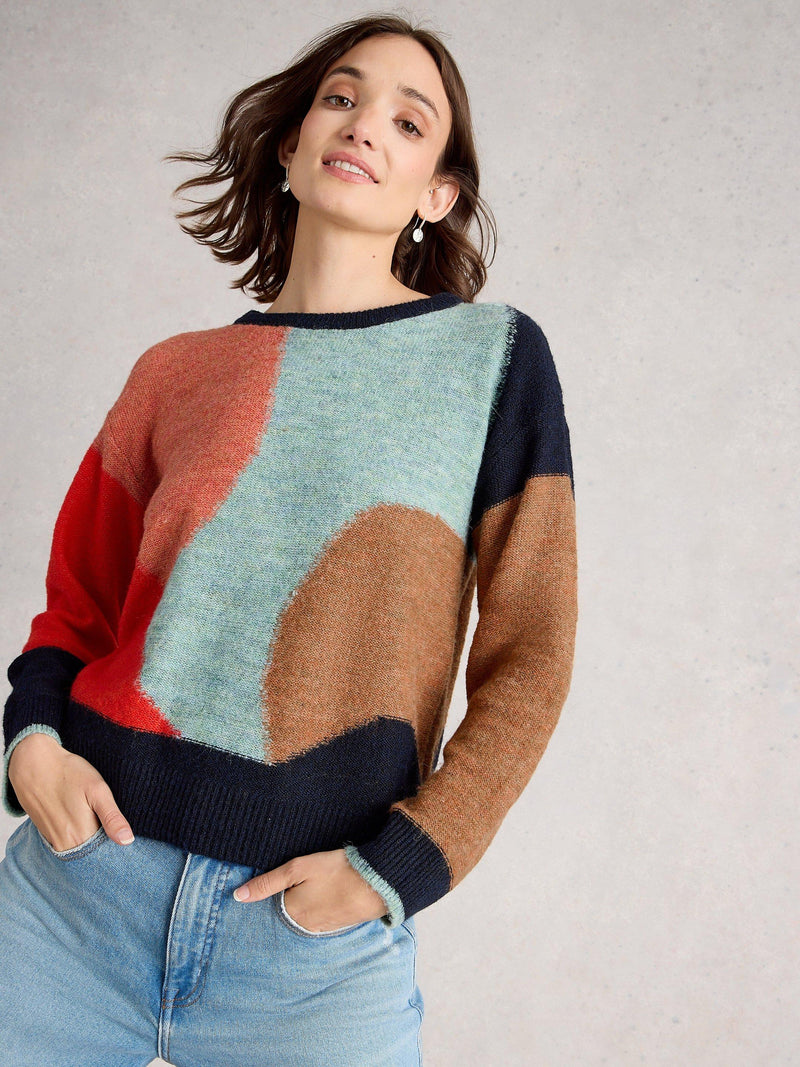 An image of the White Stuff Freya Abstract Jumper