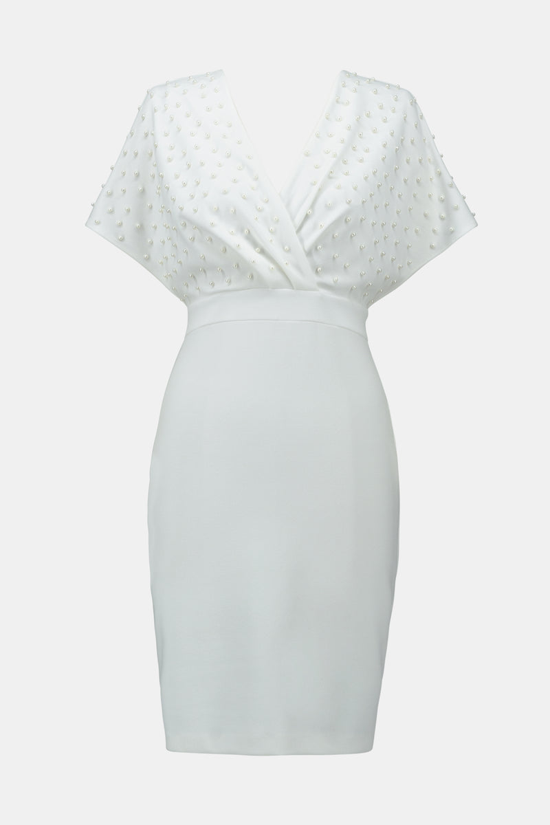 An image of the Joseph Ribkoff V-Neck Dress with Pearls