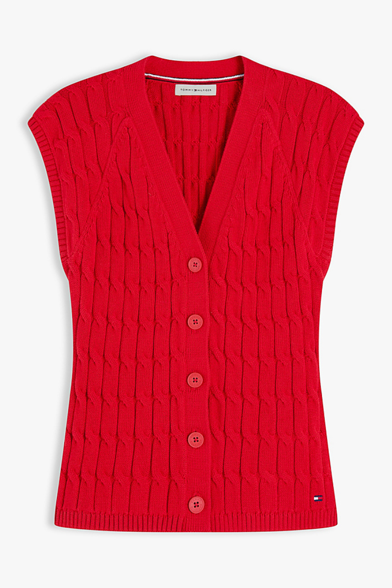 Mid Gg Cable Vest Cardi