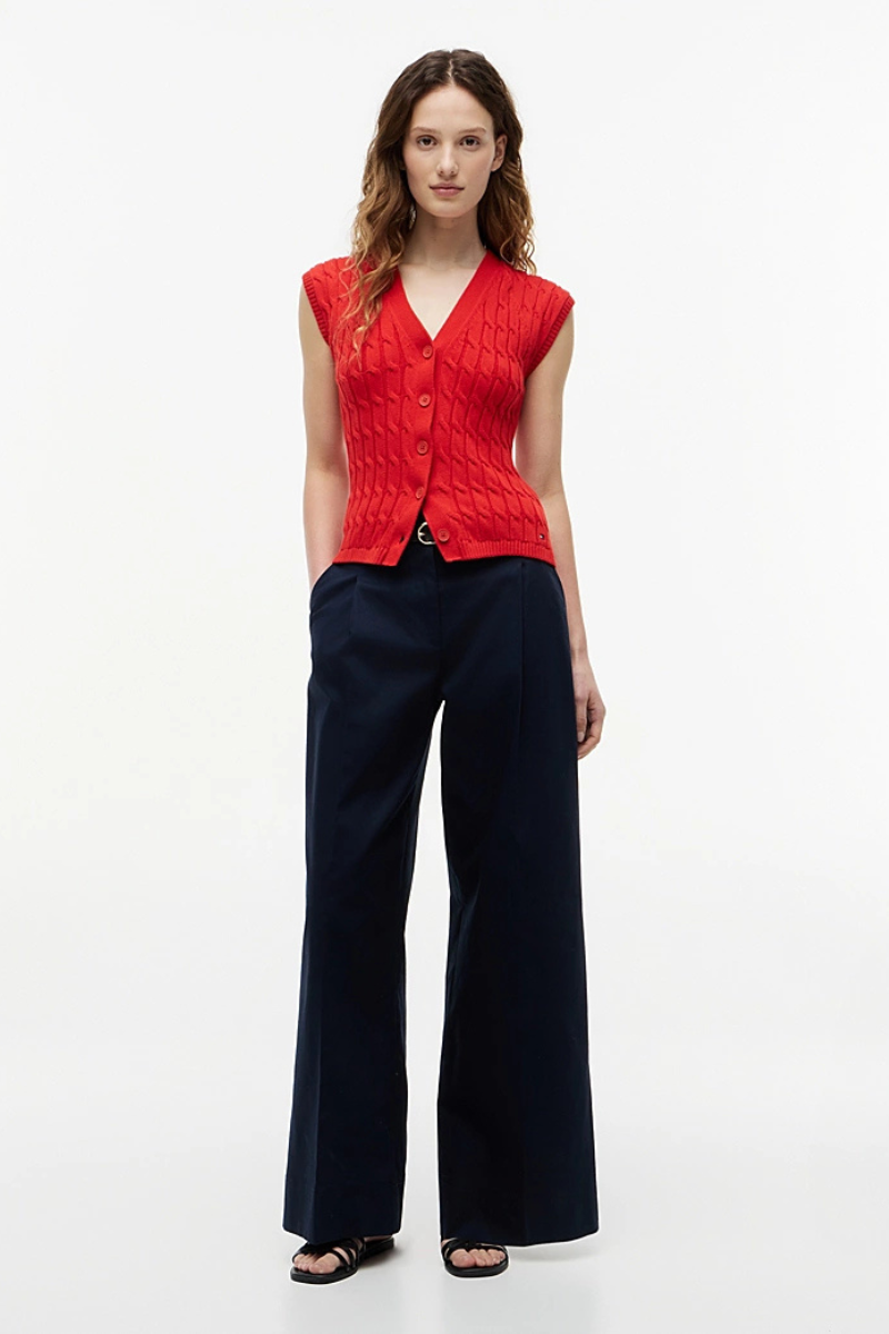 Mid Gg Cable Vest Cardi