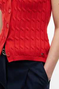 Mid Gg Cable Vest Cardi