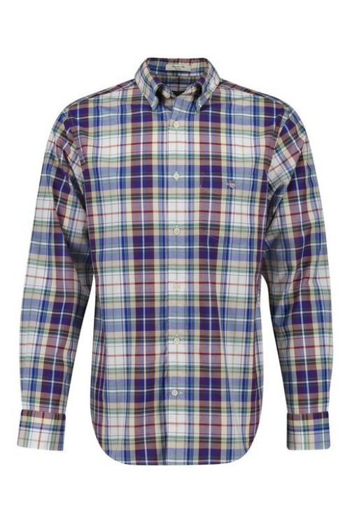 An image of the Gant Regular Fit Poplin Tartan Check Shirt