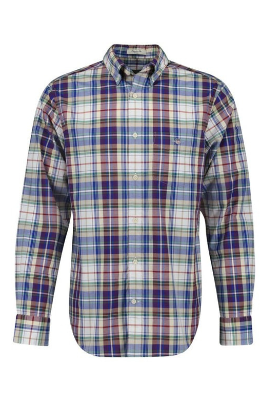 An image of the Gant Regular Fit Poplin Tartan Check Shirt