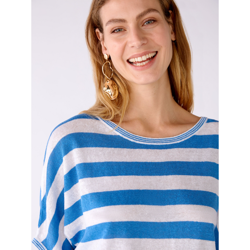 An image of the Oui Short Sleeve Stripe Jumper