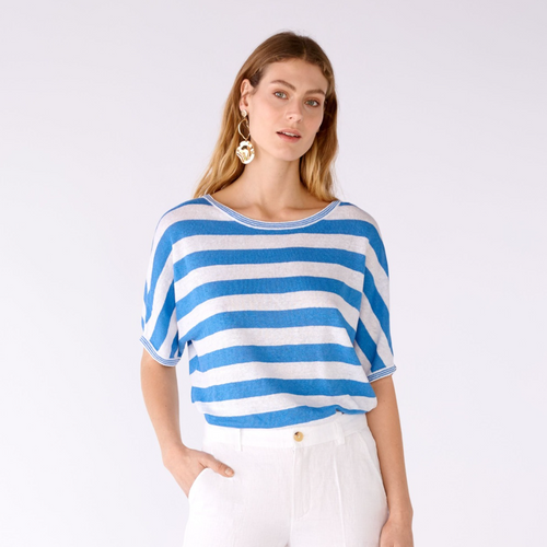 An image of the Oui Short Sleeve Stripe Jumper