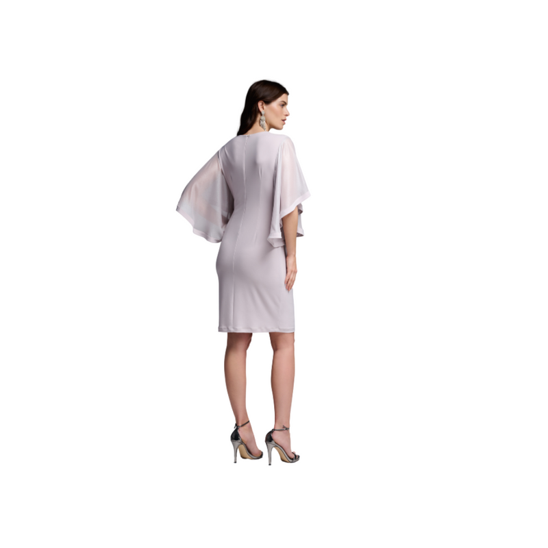 Shiffon Sleeve Crossover Dress