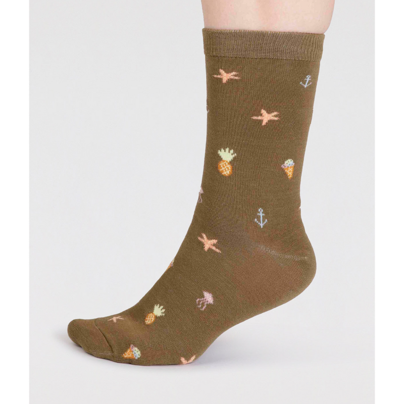 An image of the Thought Willa Bamboo Seaside Sock