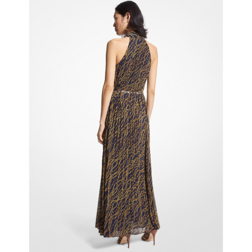 An image of the Michael Kors Long Halter Pleat Dress